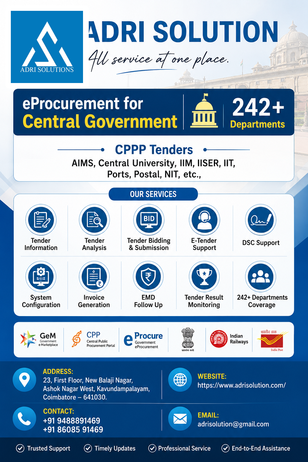Bidding Support — government e-tender preparation and submission assistance